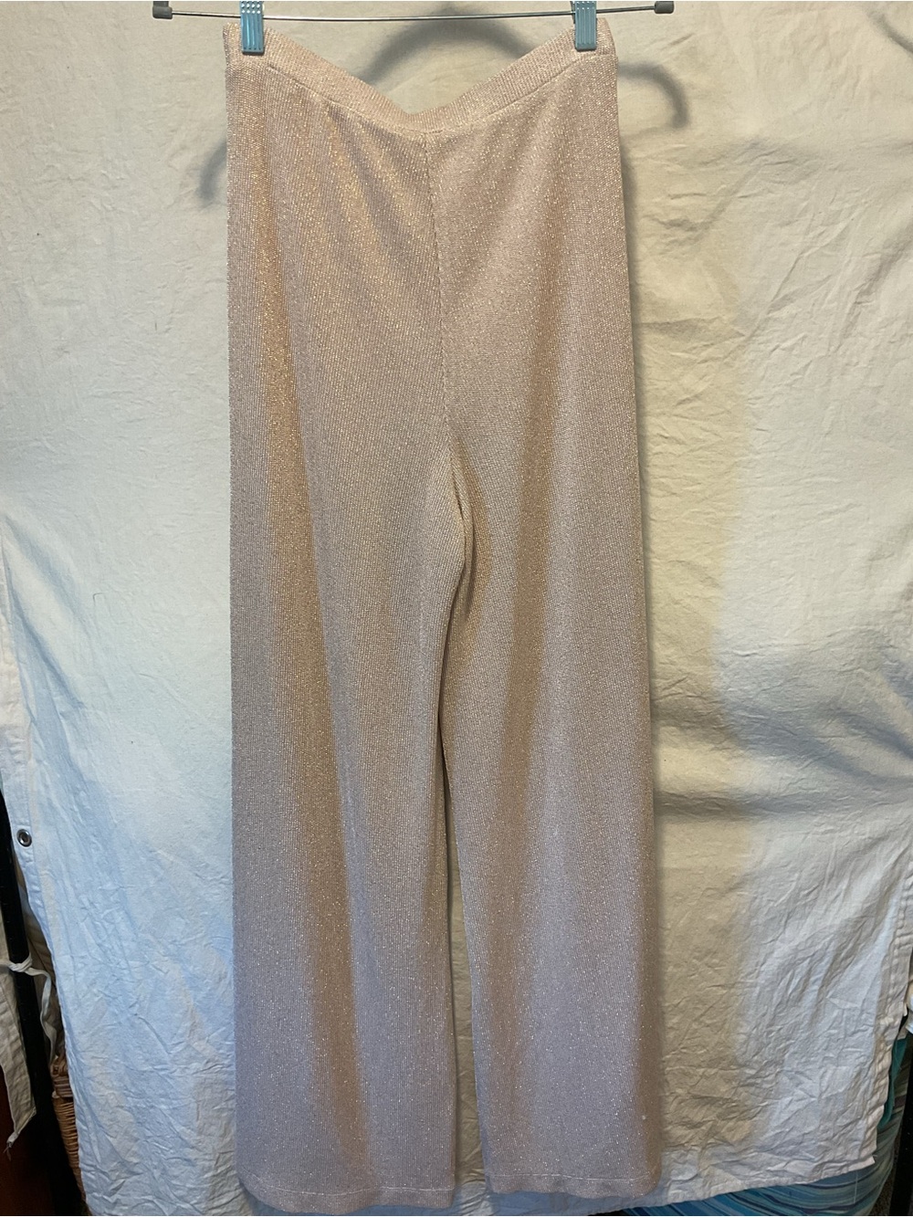 Feather and Bone, Anthropologie Gold Sparkle Pants.